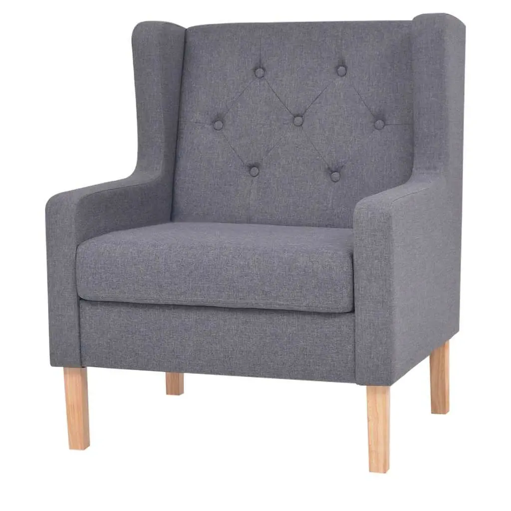 2-Piece Sofa Set Grey Fabric Armchair 2-Seater Lounge Suite