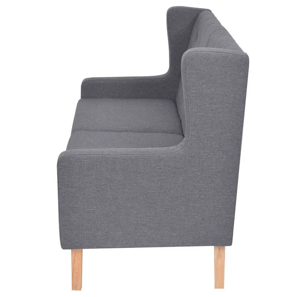 2-Piece Sofa Set Grey Fabric Armchair 2-Seater Lounge Suite