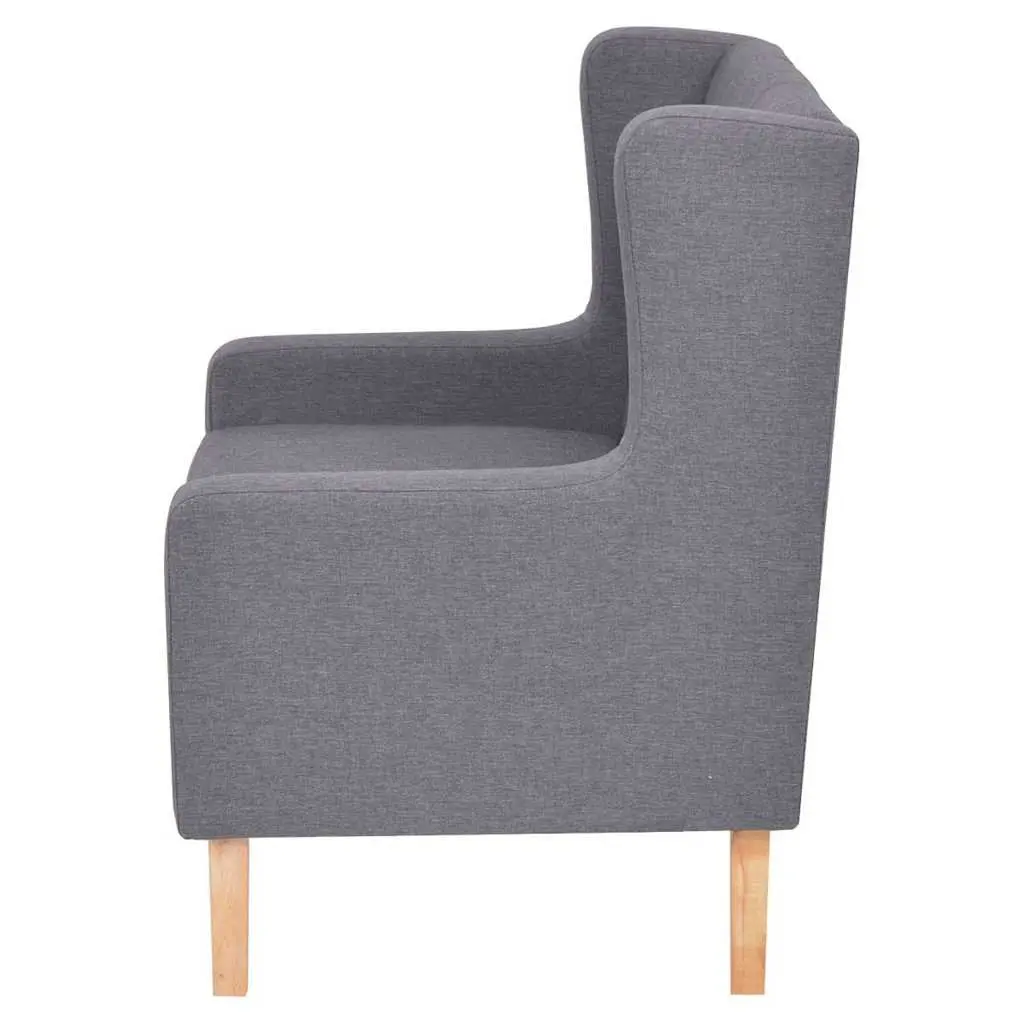 2-Piece Sofa Set Grey Fabric Armchair 2-Seater Lounge Suite