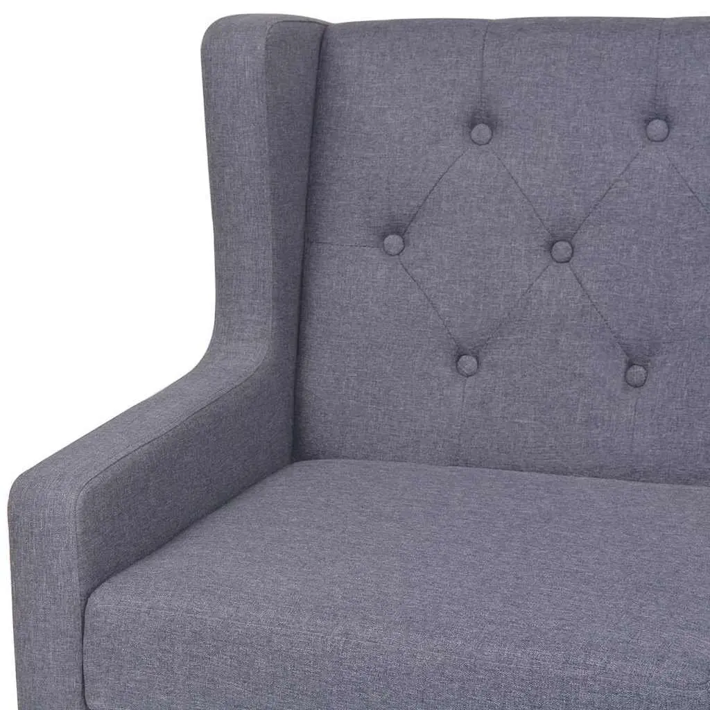 2-Piece Sofa Set Grey Fabric Armchair 2-Seater Lounge Suite