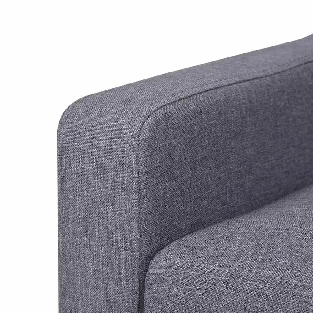 2-Piece Sofa Set Grey Fabric Armchair 2-Seater Lounge Suite