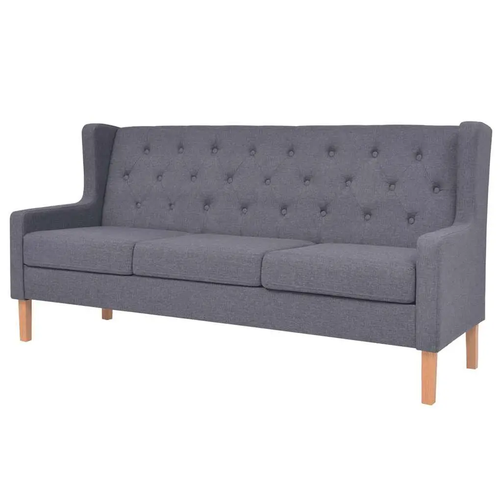 Grey Fabric Sofa Set 2 Pieces Armchair 3-Seater Living Room Lounge Suite