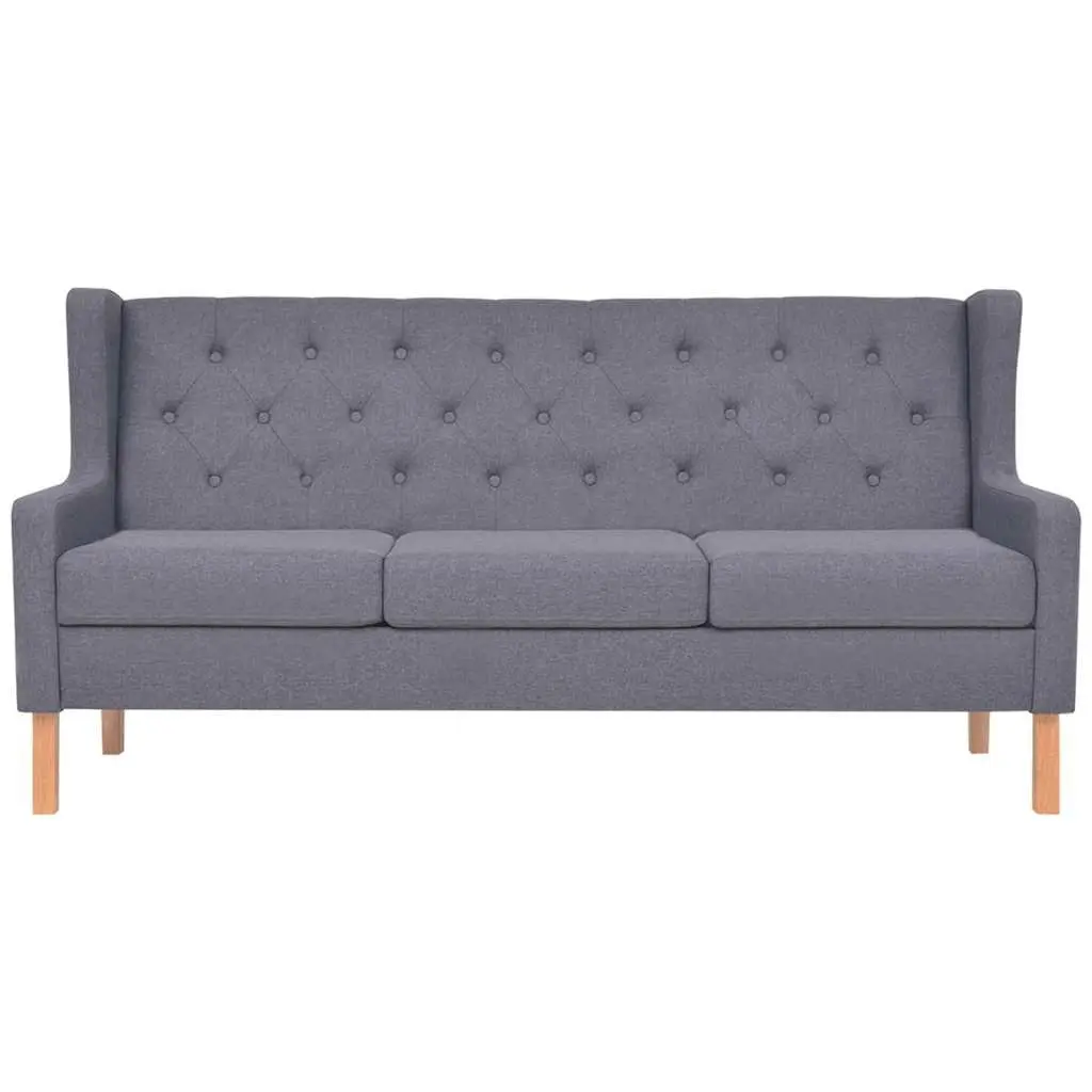 Grey Fabric Sofa Set 2 Pieces Armchair 3-Seater Living Room Lounge Suite