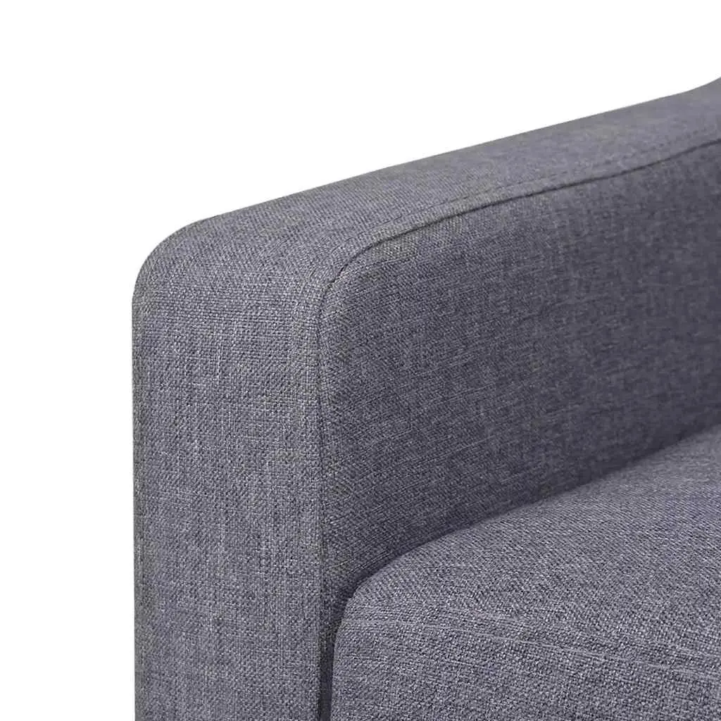 Grey Fabric Sofa Set 2 Pieces Armchair 3-Seater Living Room Lounge Suite