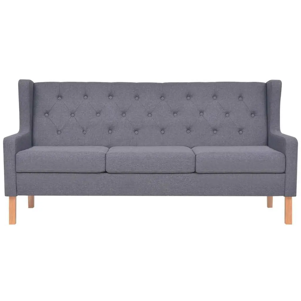2 Piece Fabric Sofa Set Grey Comfortable Lounge Seating 2-Seater 3-Seater Suite
