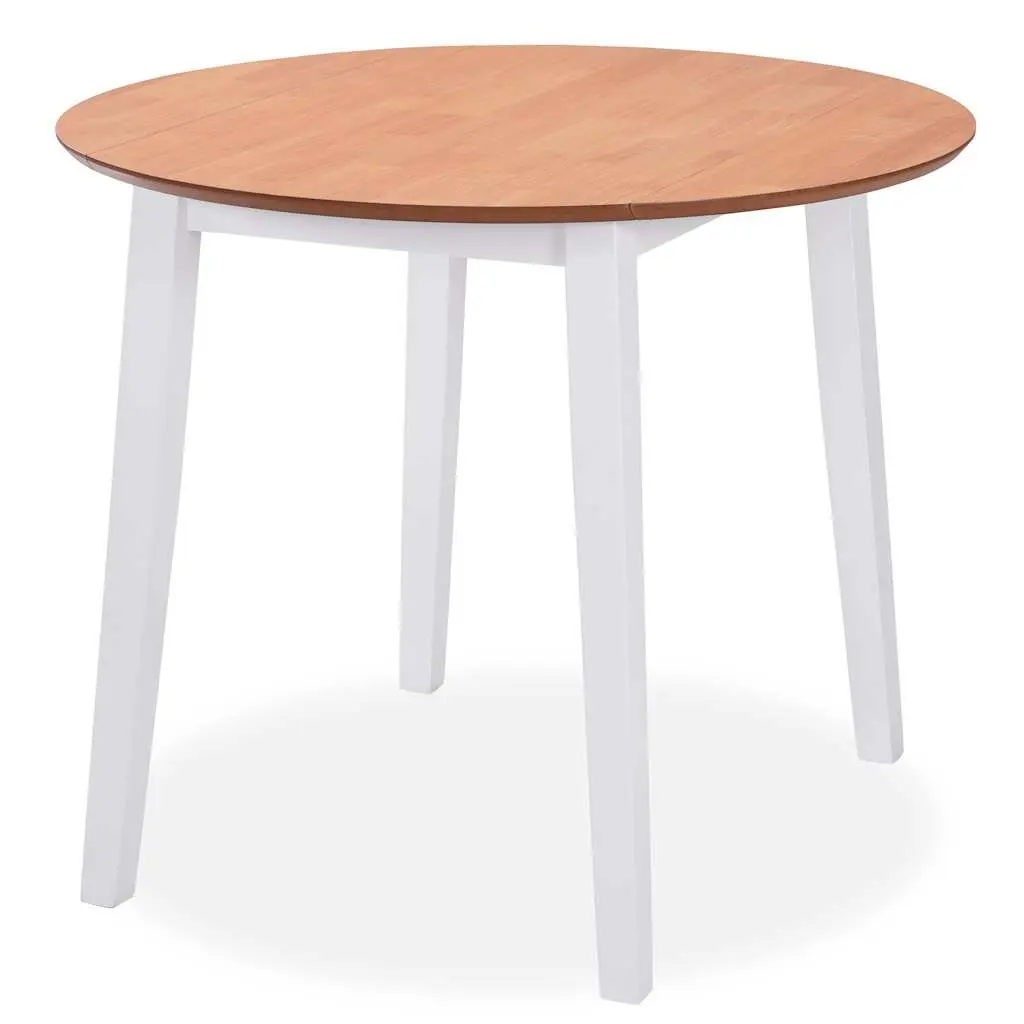 Dining Set 3 Pieces Drop-Leaf Table Chairs White Kitchen Furniture