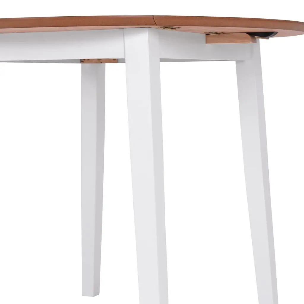 Dining Set 3 Pieces Drop-Leaf Table Chairs White Kitchen Furniture