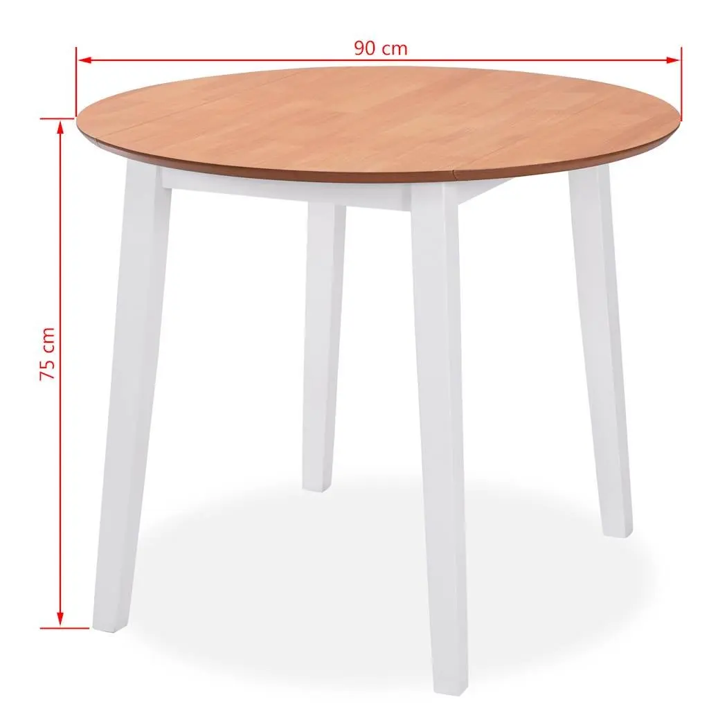 Dining Set 3 Pieces Drop-Leaf Table Chairs White Kitchen Furniture