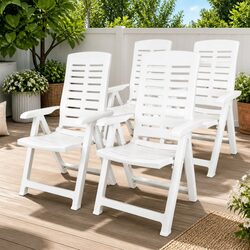 Reliable White Outdoor Reclining Chairs Set of 4