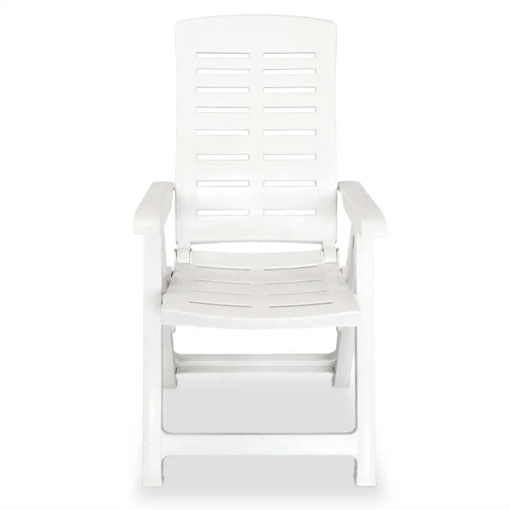 White Outdoor Reclining Chairs Set of 4
