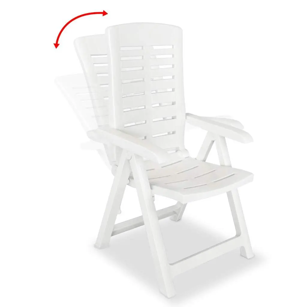 White Outdoor Reclining Chairs Set of 4