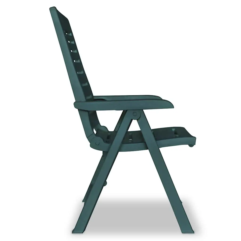 Outdoor Reclining Garden Chairs 4 pcs Plastic Folding Lightweight Weather
