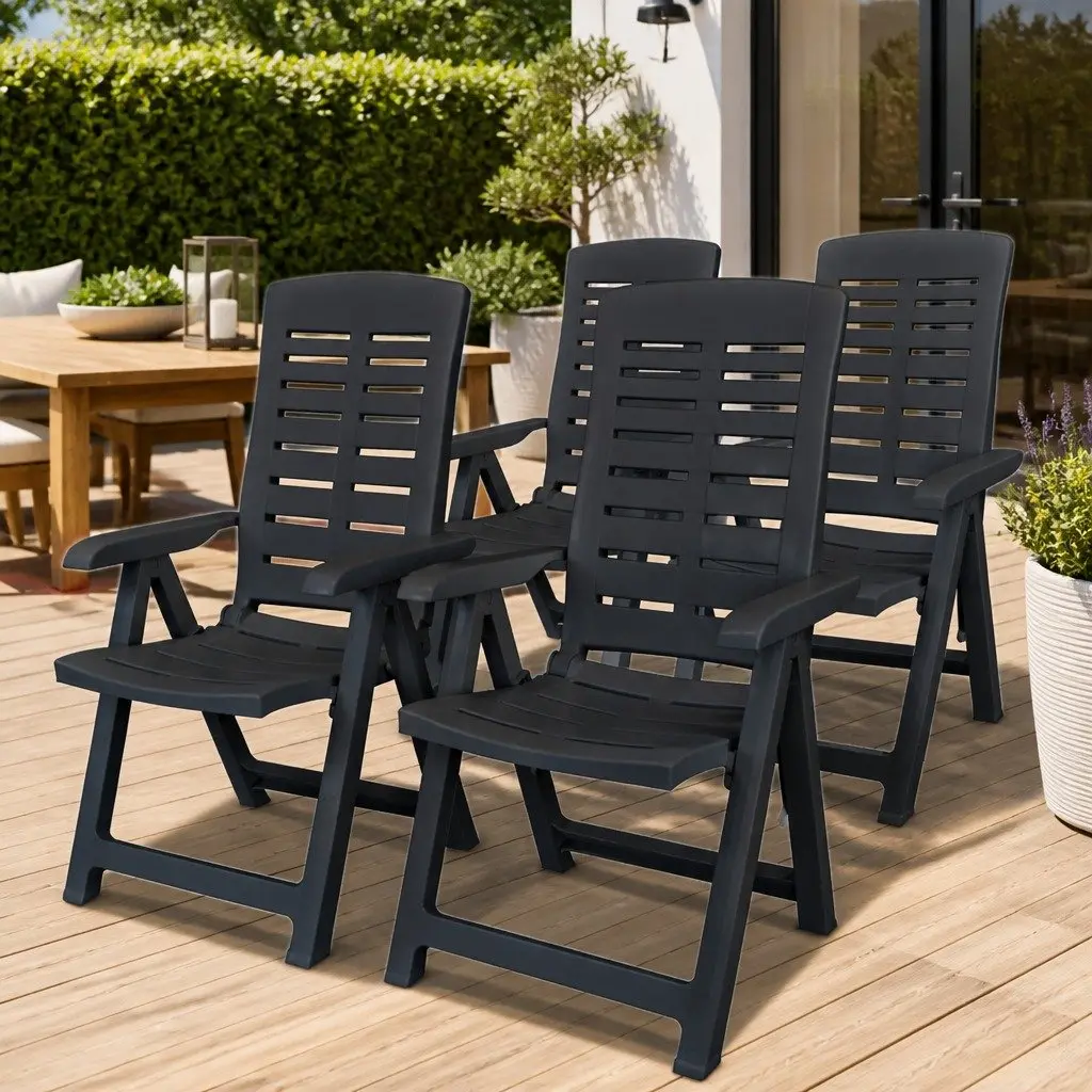 4-Piece Outdoor Reclining Chair Set