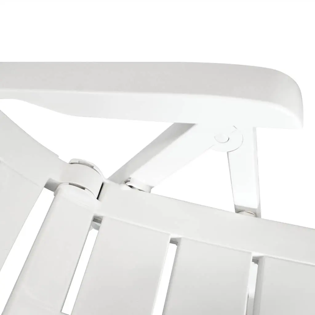 3 Piece Outdoor Bistro Set Garden Dining Table with Umbrella Hole Folding Chairs White