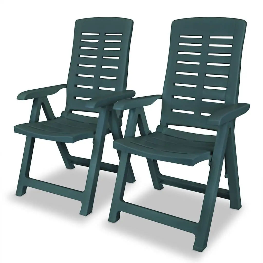 Outdoor Bistro Set Garden Dining Table 2 Folding Chairs Green