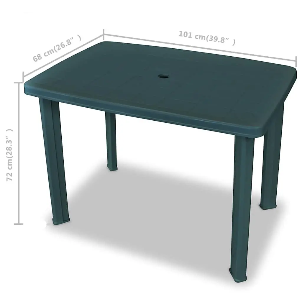 Outdoor Bistro Set Garden Dining Table 2 Folding Chairs Green
