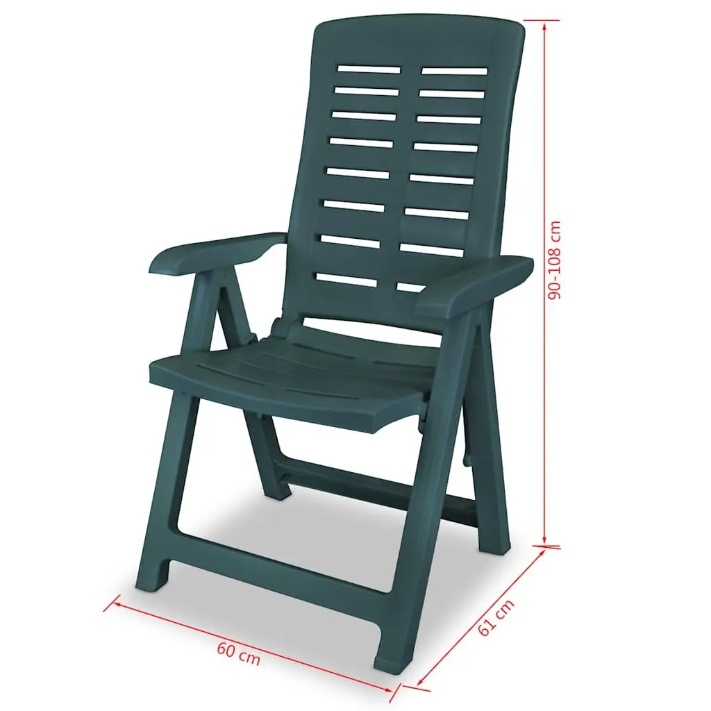 Outdoor Dining Set Green 5 Piece Garden Patio Table Folding Chairs Umbrella Hole