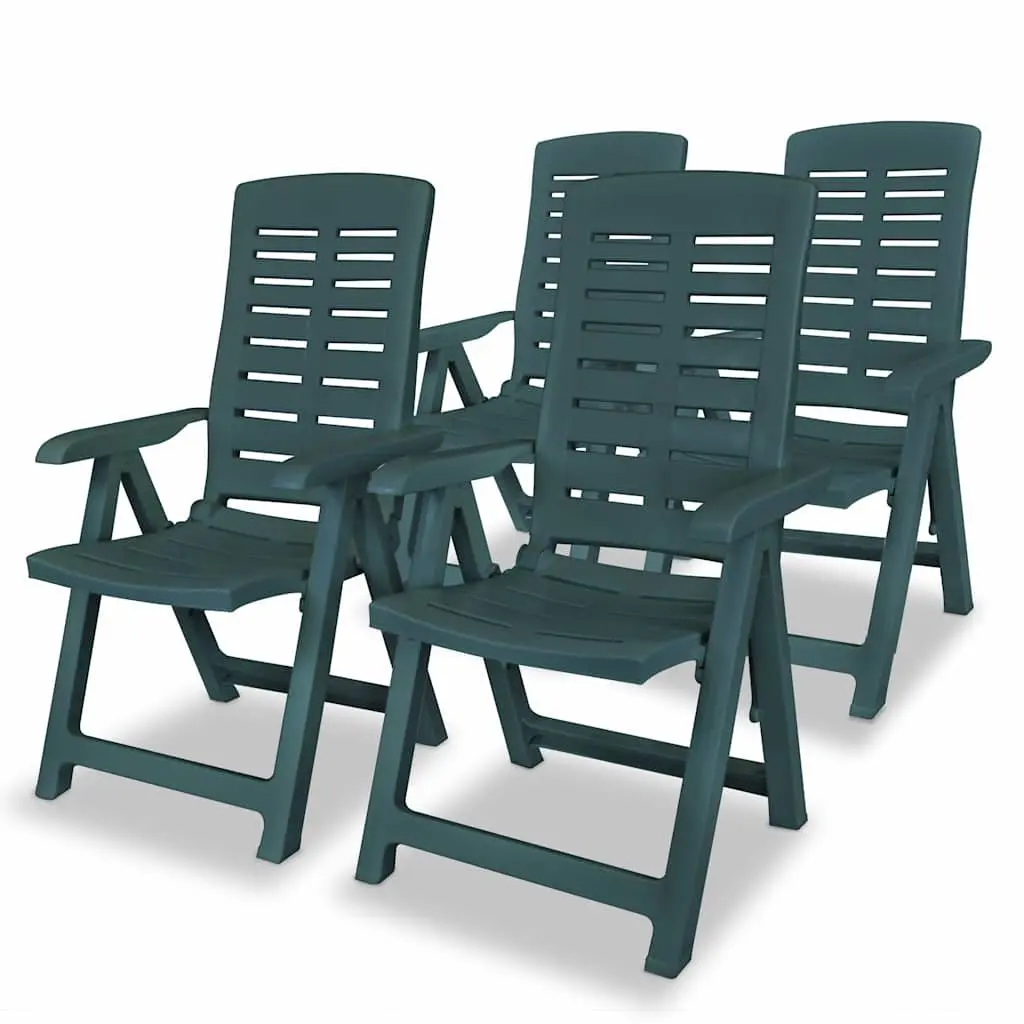 Outdoor Dining Set Green 5 Piece Garden Patio Table Folding Chairs Umbrella Hole