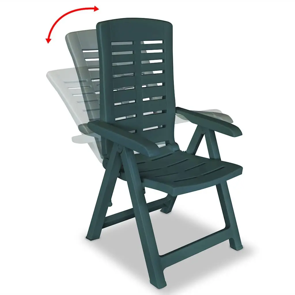 Outdoor Dining Set Green 5 Piece Garden Patio Table Folding Chairs Umbrella Hole