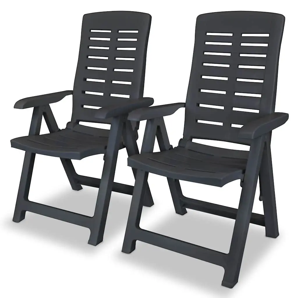 Bistro Set Outdoor Dining Table and Chairs 3 Piece Folding Anthracite