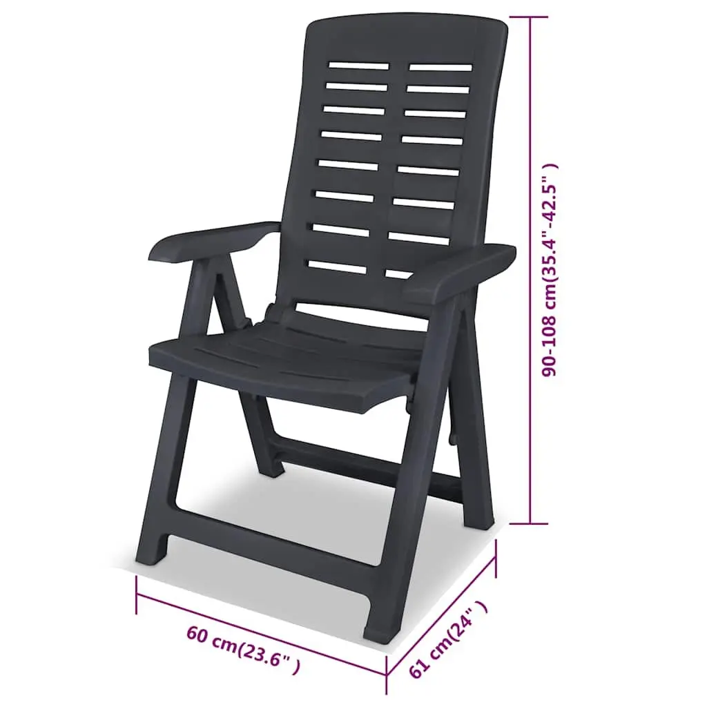 Outdoor Dining Set 5 Piece Folding Plastic Table and Chairs Garden Patio Furniture Anthracite