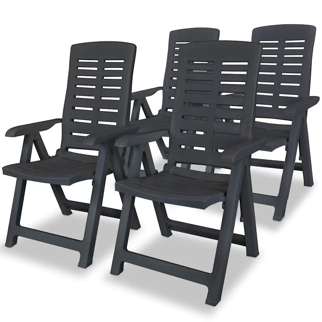 Outdoor Dining Set 5 Piece Folding Plastic Table and Chairs Garden Patio Furniture Anthracite
