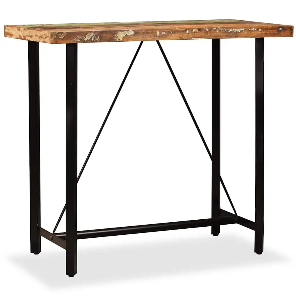 Bar Set 5 Pieces Solid Wood Reclaimed Industrial Kitchen Dining Table Stools