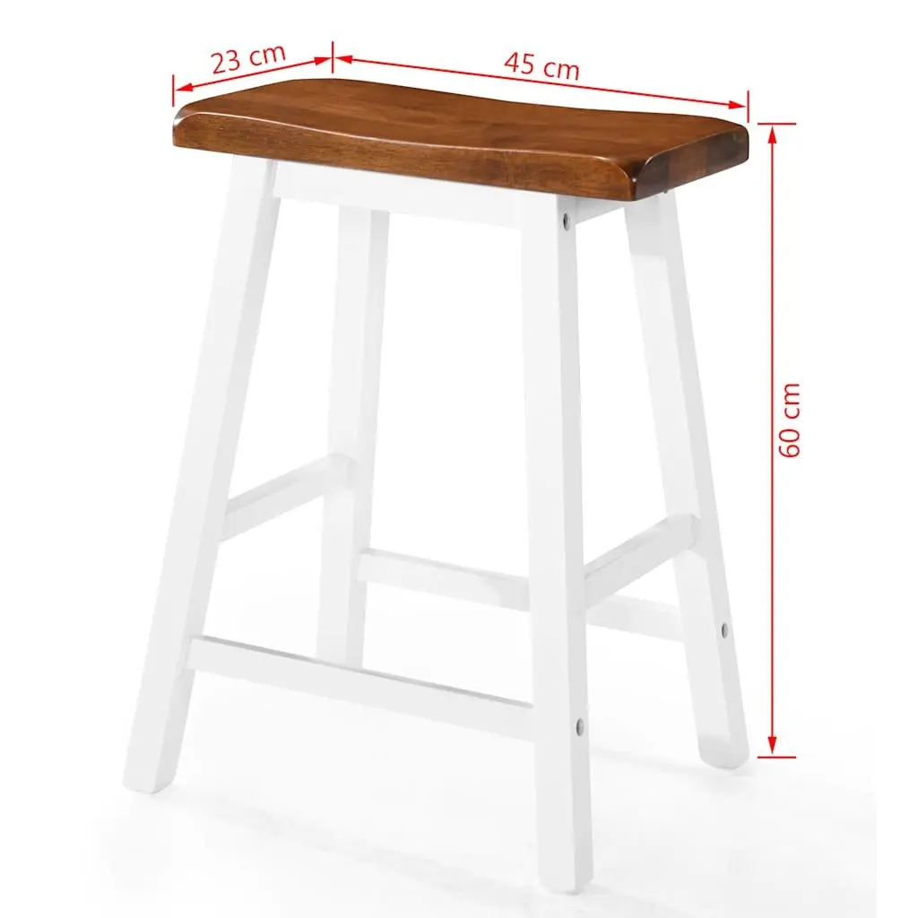 Bar Table and Stool Set 5 Pieces Solid Wood Kitchen Dining Furniture Brown