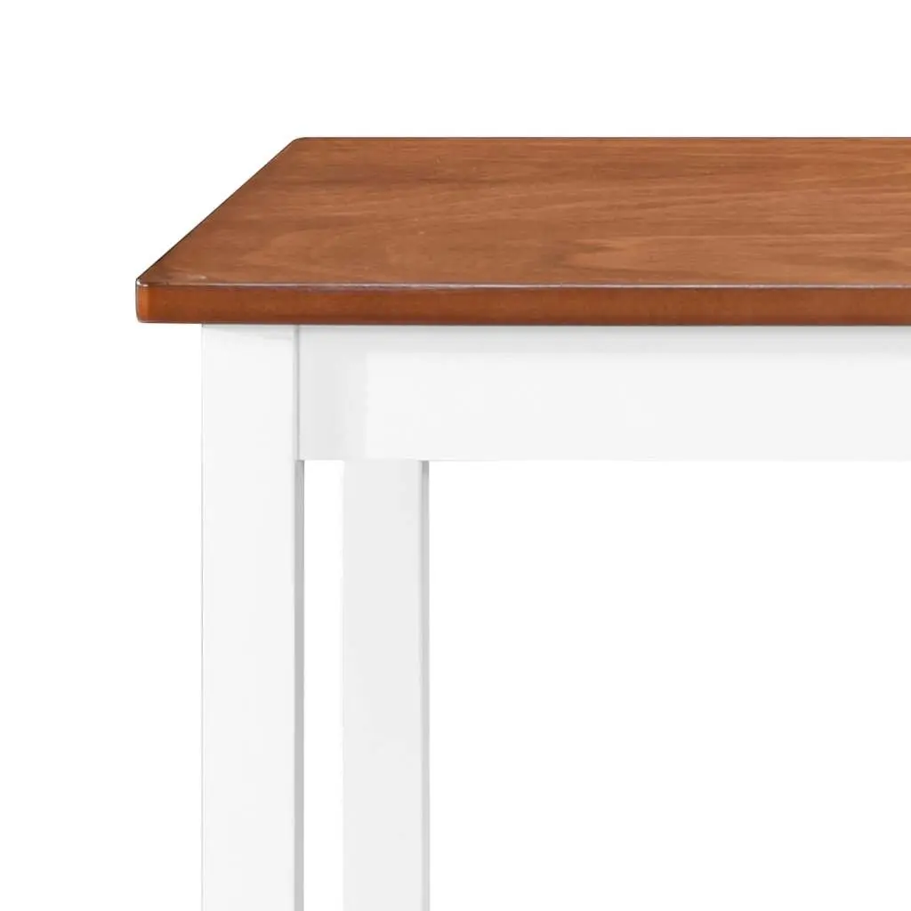 Bar Table and Stool Set 5 Pieces Solid Wood Kitchen Dining Furniture Brown
