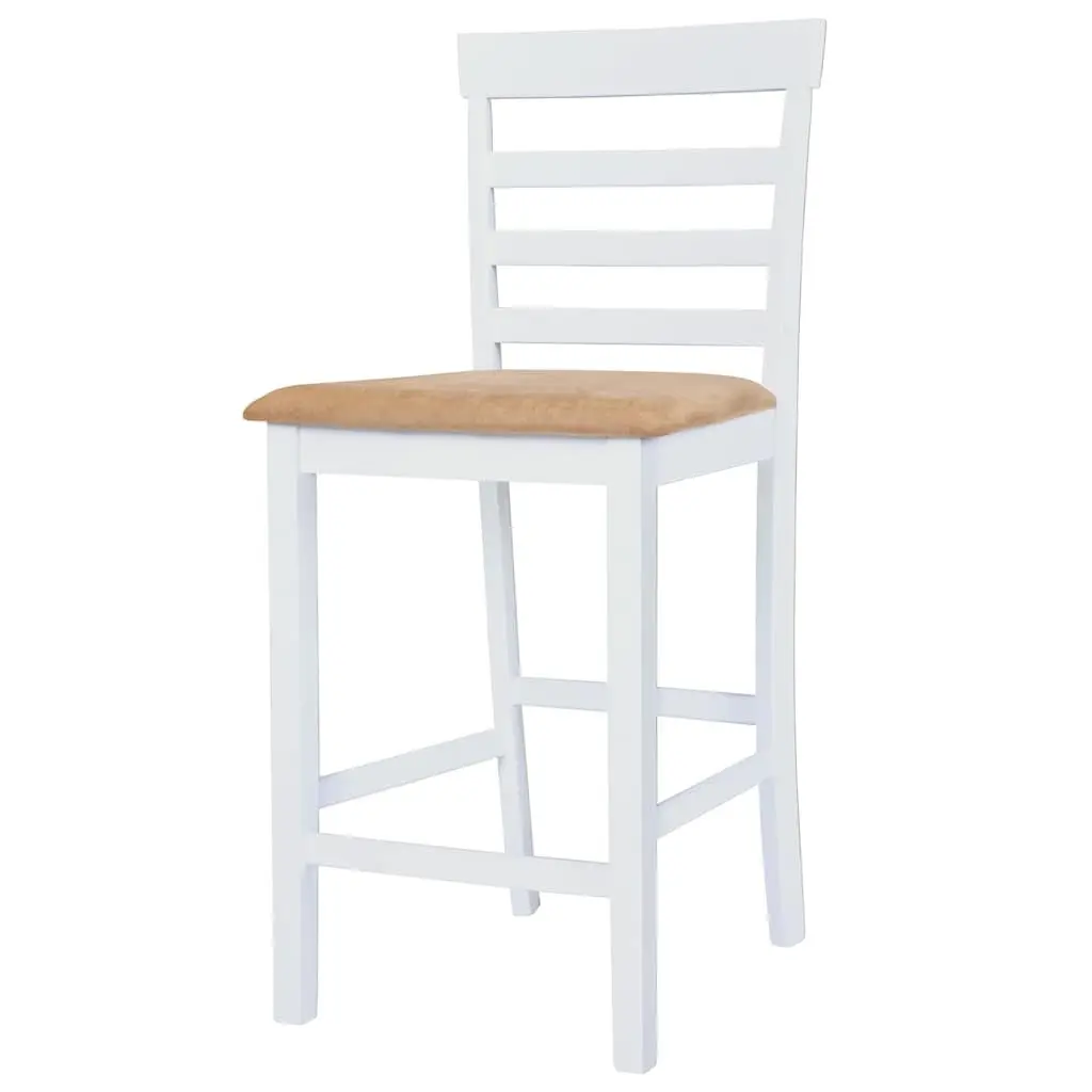 Bar Table and Stool Set Kitchen Dining 3 Pieces MDF Wood Dark Brown