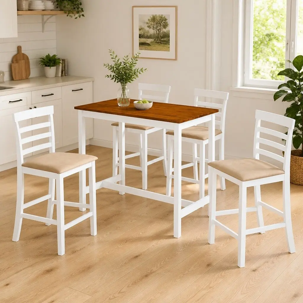Bar Table and Stool Set with Comfort in Mind