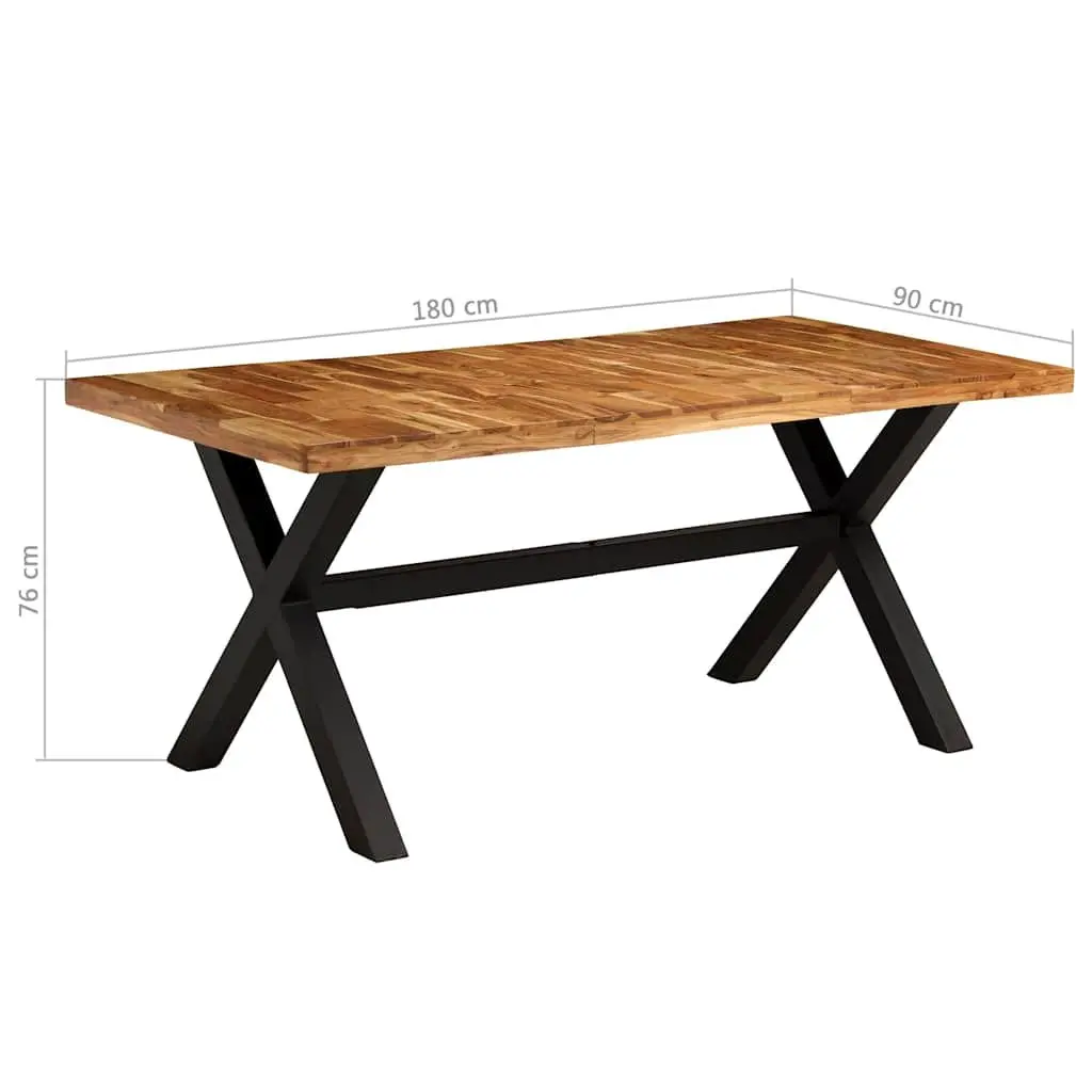 Dining Table Set 7 Pieces Solid Acacia Mango Wood Brown