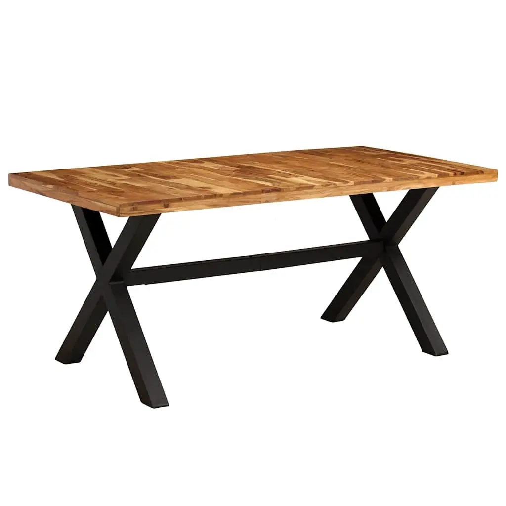 Dining Table Set 7 Pieces Solid Acacia Mango Wood Brown