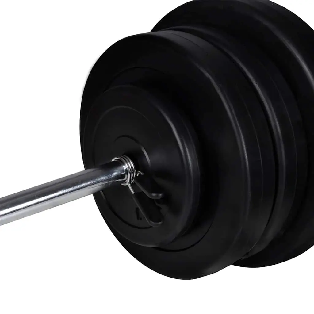 Adjustable Workout Bench Home Gym Strength Training Set 60.5kg Brown