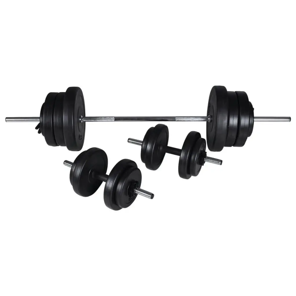 Workout Bench Adjustable Backrest Strength Training Set 60.5kg Black