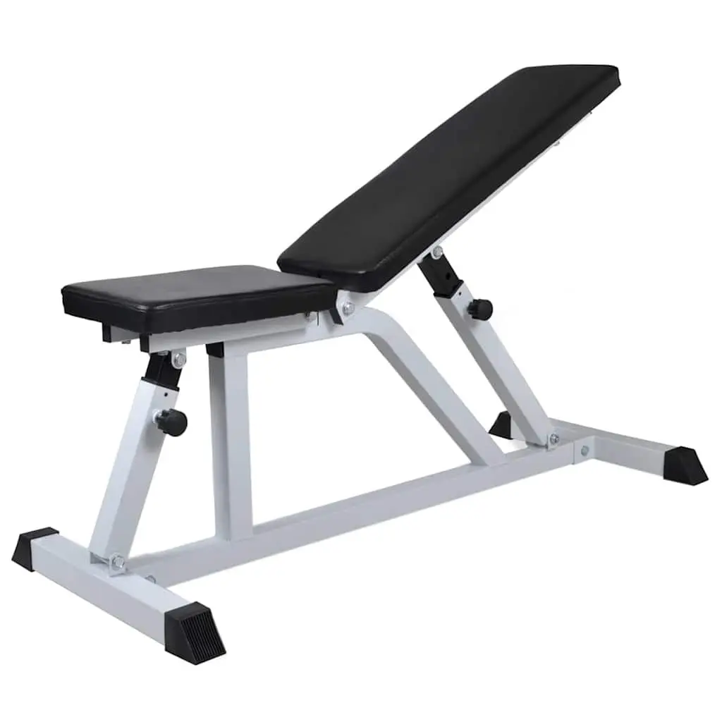 Adjustable Weight Bench Home Gym Equipment Strength Training 30.5kg White