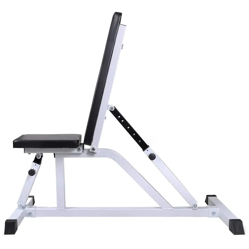 Adjustable Weight Bench Home Gym Equipment Strength Training 30.5kg White