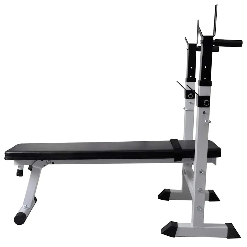 Adjustable Workout Bench Weight Rack Barbell Dumbbell Set Home Gym Equipment Black