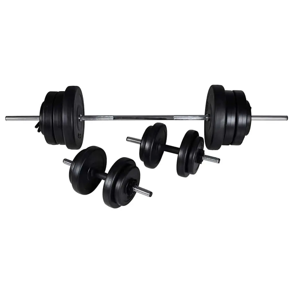 Adjustable Workout Bench Weight Rack Barbell Dumbbell Set Home Gym Equipment Black