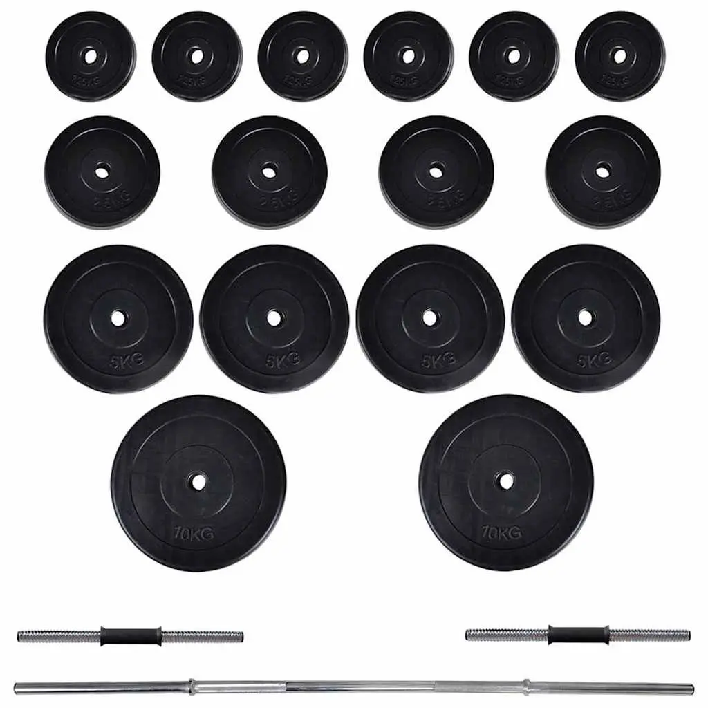 Adjustable Workout Bench Weight Rack Barbell Dumbbell Set Home Gym Equipment Black