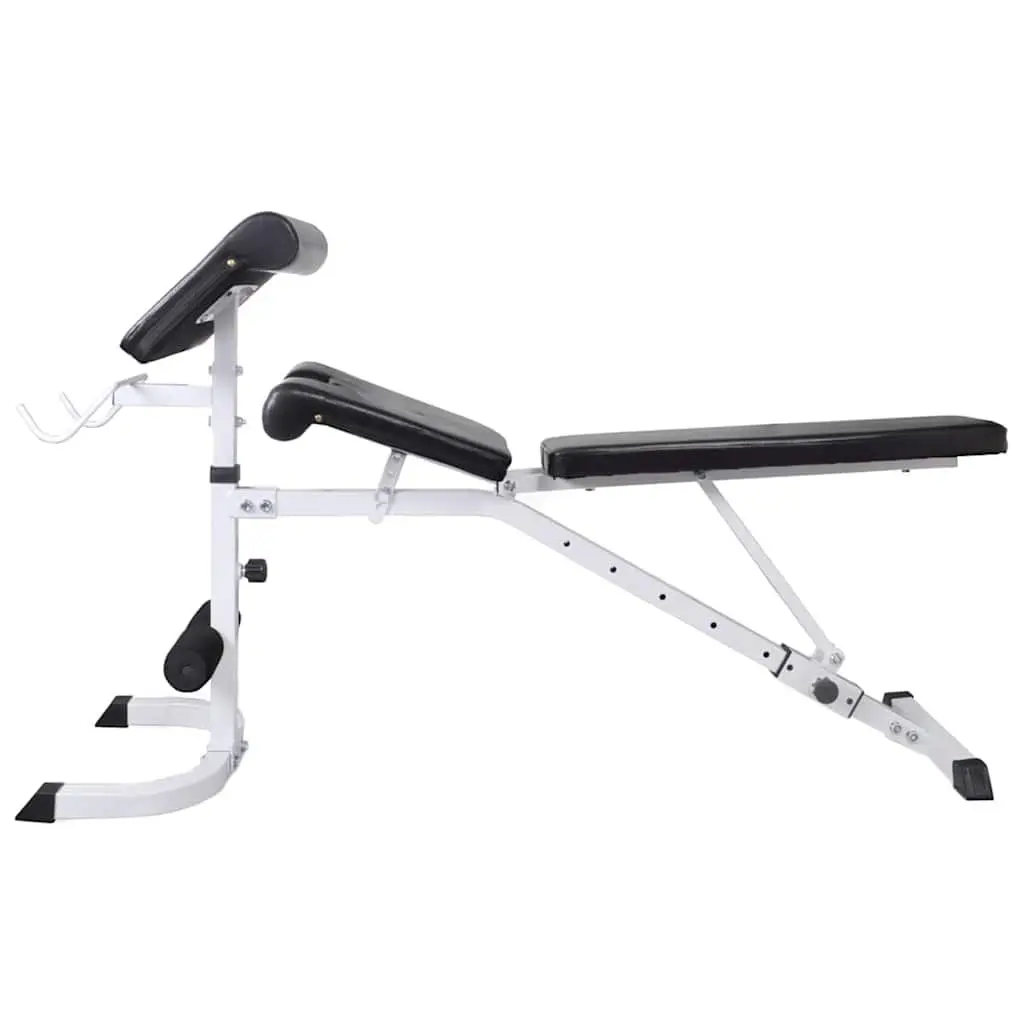 Adjustable Workout Bench Barbell Dumbbell Weight Set Home Gym Equipment Black