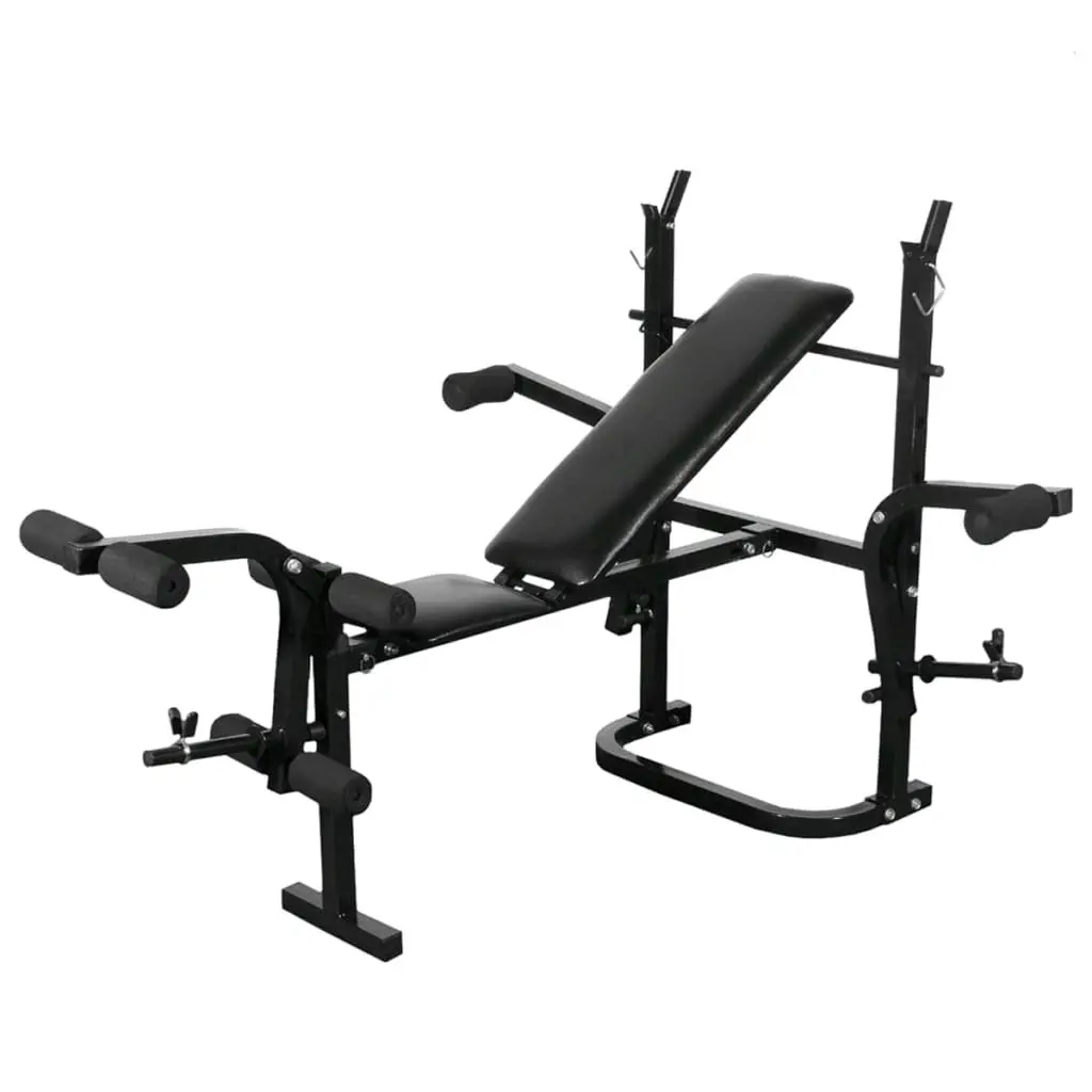 Weight Bench Adjustable Barbell Dumbbell Set 60.5kg Black