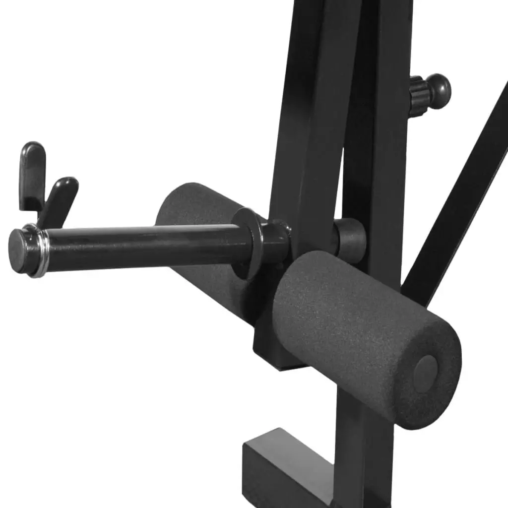 Weight Bench Adjustable Barbell Dumbbell Set 60.5kg Black