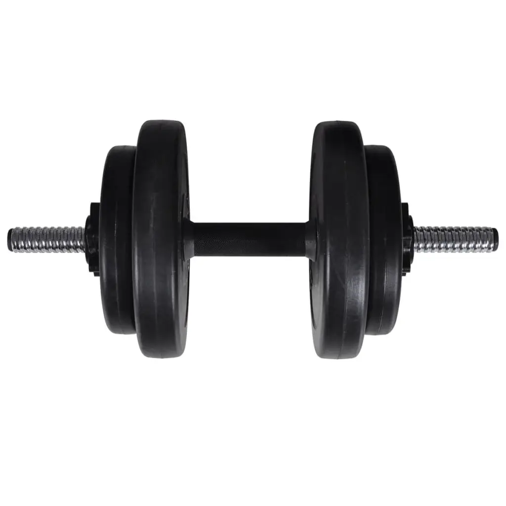 Weight Bench Adjustable Barbell Dumbbell Set 60.5kg Black