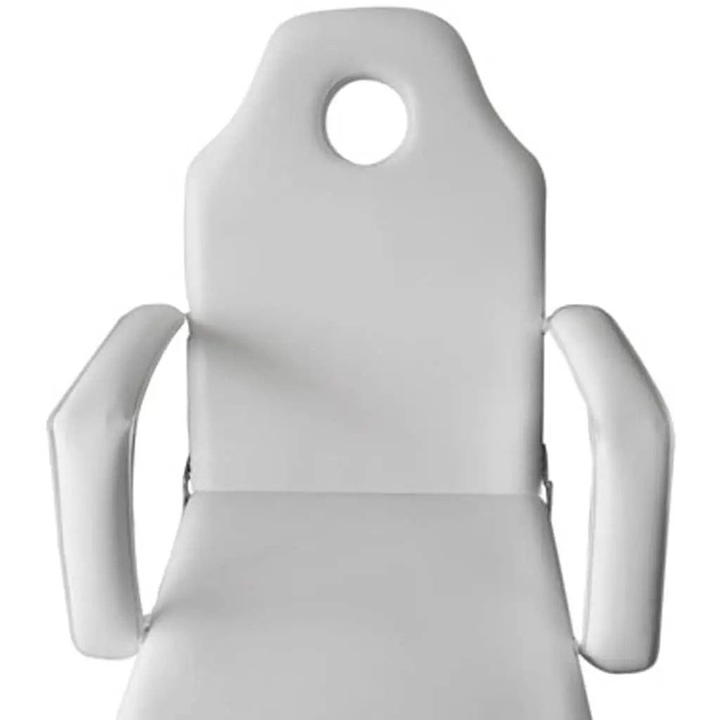 Massage Chair Adjustable Facial Bed White Artificial Leather Treatment Table