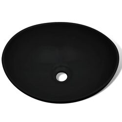 Quality Black Ceramic Oval Bathroom Sink