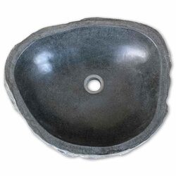 Warm and Practical Oval Grey Stone Bathroom Sink