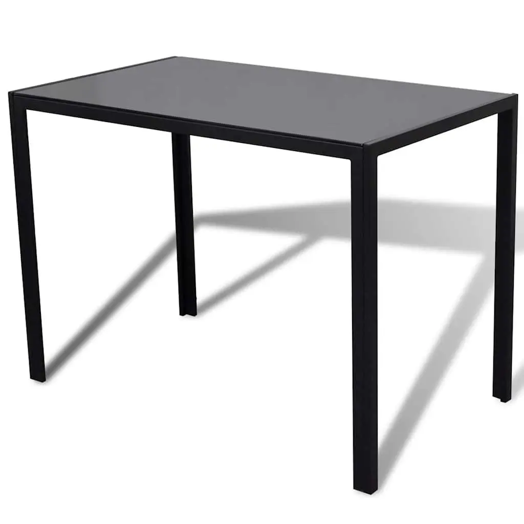 Dining Set 5 Pieces Black Modern Kitchen Table 4 Chairs