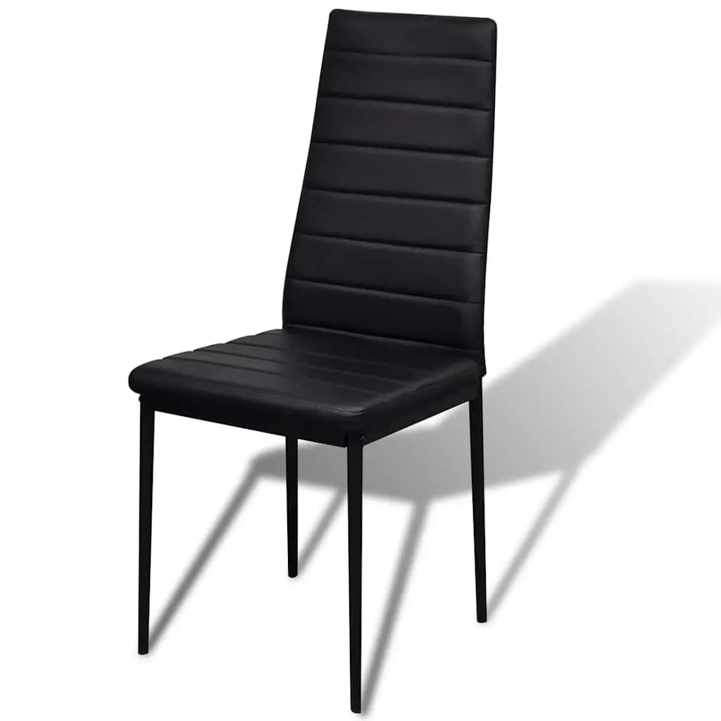 Dining Set 5 Pieces Black Modern Kitchen Table 4 Chairs