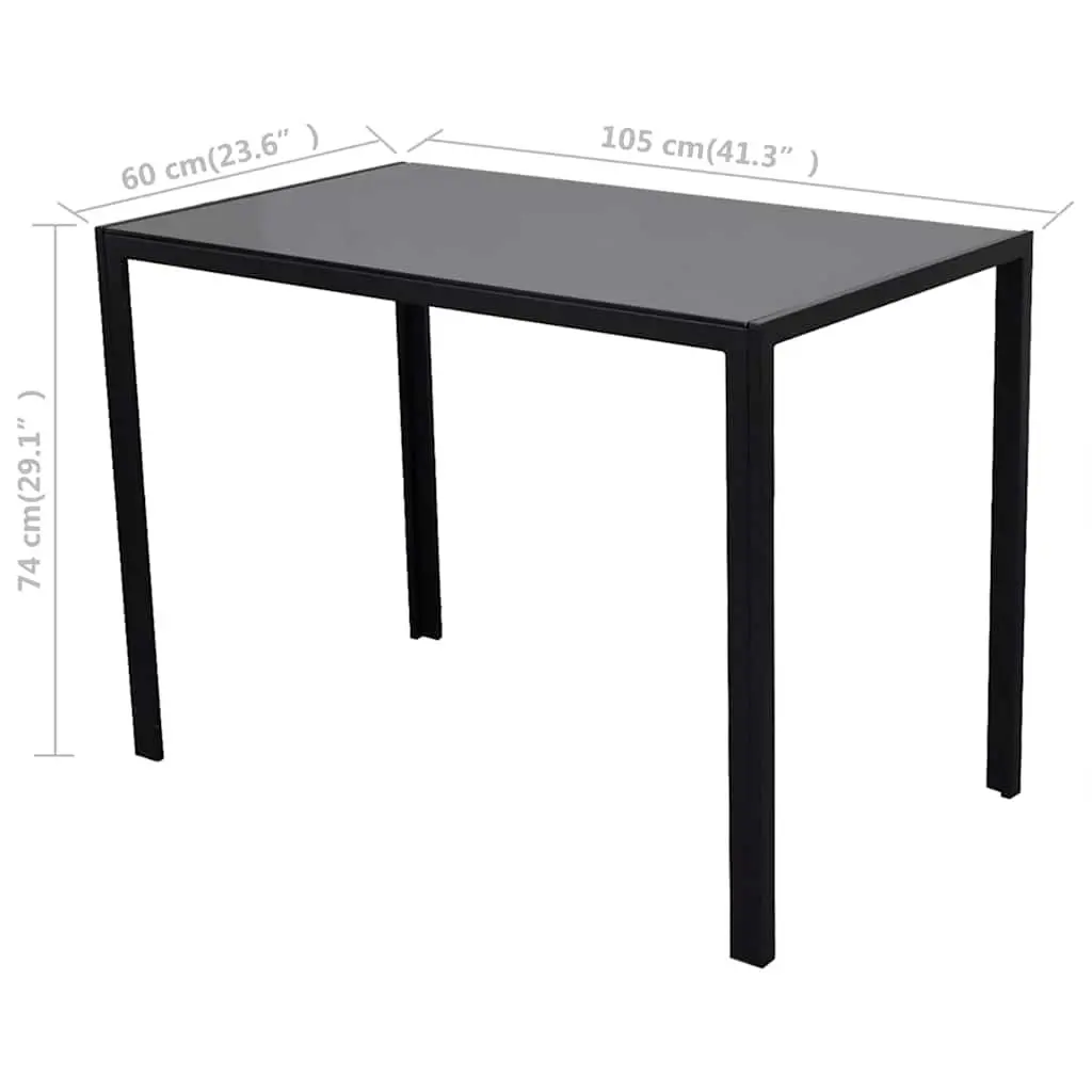 Dining Set 5 Pieces Black Modern Kitchen Table 4 Chairs